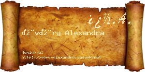 Óváry Alexandra névjegykártya